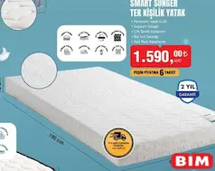 HOMEDİUS SMART SÜNGER TEK KİŞİLİK YATAK HOMEDİUS SMART SÜNGER TEK KİŞİLİK YATAK
